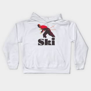 Retro Ski poster Kids Hoodie